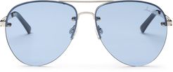 Aviator Sunglasses Silver/Blue