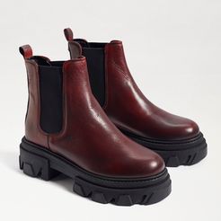 Daelyn Chunky Sole Short Boot Bordeaux Leather