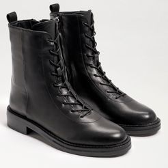 Nellyn Combat Boot Black Leather