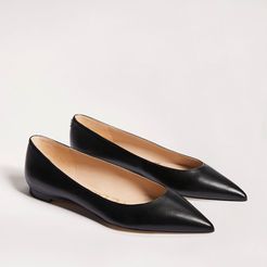 Stacey Pointed Toe Flat Black Leather