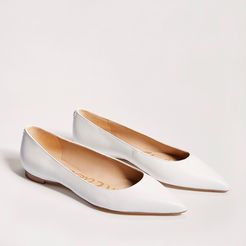 Stacey Pointed Toe Flat Bright White