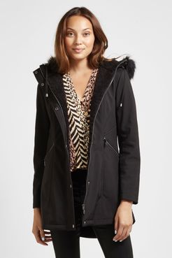 Hooded Anorak Coat Black