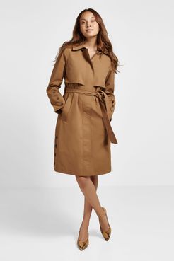 Hooded Trench Coat Sand/Plaid