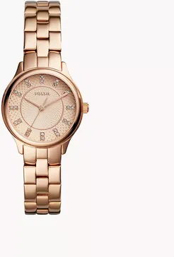 Modern Sophisticate Three-Hand Rose Gold-Tone Stainless Steel Watch Jewelry