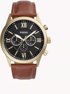 Flynn Chronograph Brown Leather Watch Jewelry