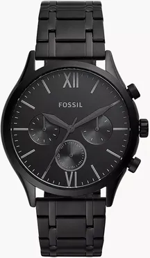 Fenmore Midsize Multifunction Black Stainless Steel Watch jewelry