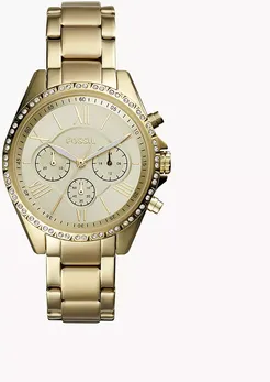 Modern Courier Chronograph Gold-Tone Stainless Steel Watch Jewelry