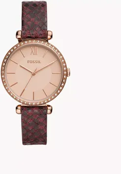 Tillie Three-Hand Dark Brown Leather Watch jewelry