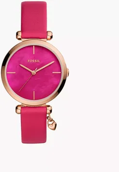 Tillie Three-Hand Pink Leather Watch jewelry