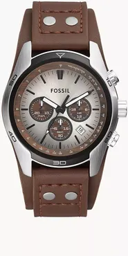 Coachman Chronograph Brown Leather Watch