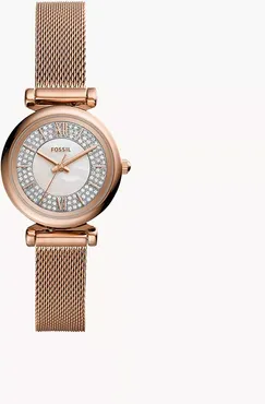Carlie Mini Three-Hand Rose Gold-Tone Stainless Steel Watch jewelry