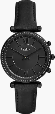 Hybrid Smartwatch Carlie Black Leather jewelry