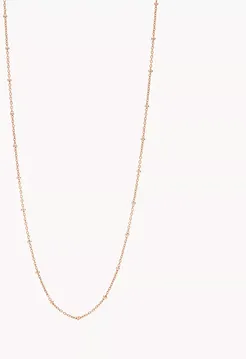 Oh So Charming Long Rose Gold-Tone Stainless Steel Chain Necklace  JF03511791