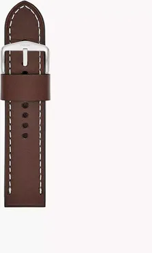 24Mm Brown Leather Watch Strap