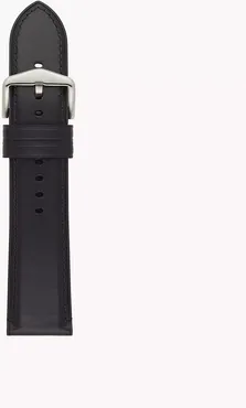 24Mm Black Leather Strap