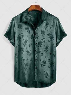 Jacquard Silky Short Sleeve Shirt