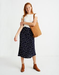 Midi Slip Skirt in Daisy Dots