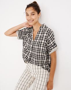 Courier Button-Back Shirt in Double-Faced Plaid