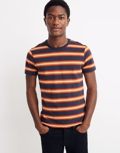 Allday Crewneck Tee in Stalhalm Stripe