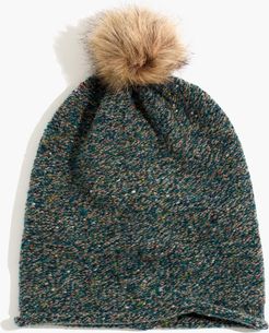 Faux-Fur Pom-Pom Beanie