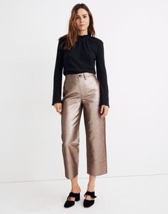 Slim Emmett Wide-Leg Crop Pants in Metallic