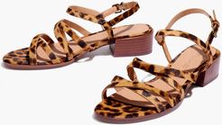 The Lori Sandal in Leopard Calf Hair