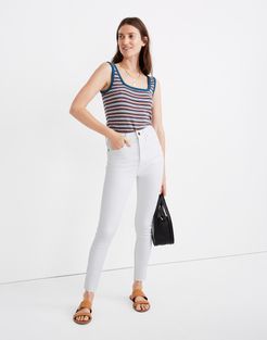 11" High-Rise Skinny Jeans in Pure White: Raw-Hem Edition