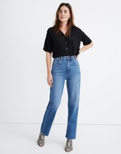 Tab-Waist Highest-Rise Straight Jeans in Delafield Wash