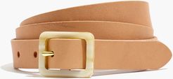 Acetate Buckle Leather Belt