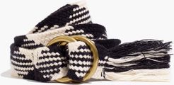 Woven O-Ring Belt in Black and White