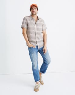 Linen Short-Sleeve Perfect Shirt in Muirwood Stripe