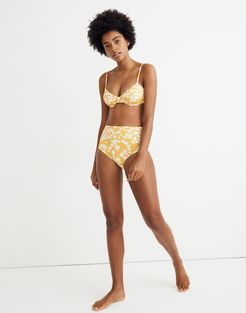 Madewell Second Wave Retro High-Waisted Bikini Bottom in Golden Afternoon