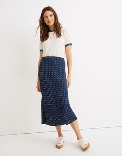 Midi Slip Skirt in Polka Dot