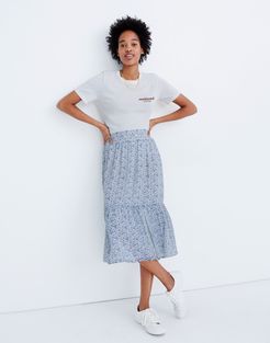 Tiered Peasant Midi Skirt in Climbing Floral