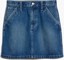 Rigid Denim Carpenter A-Line Mini Skirt in Ledger Wash