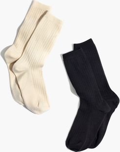 Two-Pack Ribbed Heather Trouser Socks