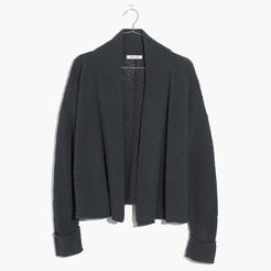 Shawl-Collar Crop Cardigan Sweater