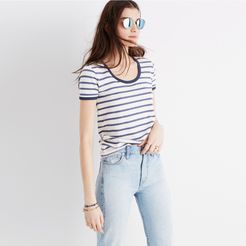 Recycled Cotton Ringer Tee in Harmon Stripe