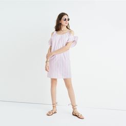 Rose Stripe Cold-Shoulder Dress