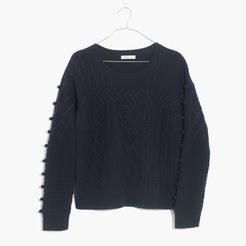 Open-Side Bobble Pullover Sweater