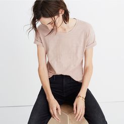 Embroidered Friday Whisper Cotton Crewneck Tee