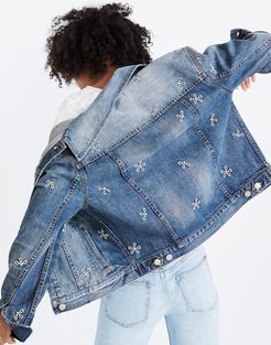 The Boxy-Crop Jean Jacket: Daisy Embroidered Edition