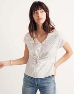 Striped Twist-Front Top