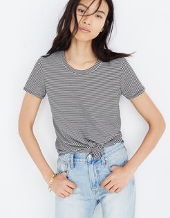 Knot-Front Tee in Stripe