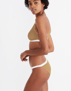 Rib Knit Banded Bikini in Costello Stripe