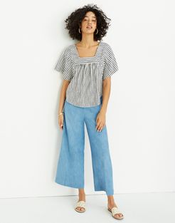 Chambray Huston Pull-On Crop Pants