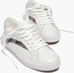 'Women''s Sidewalk Low-Top Sneakers in Metallic and Stamped Leather'
