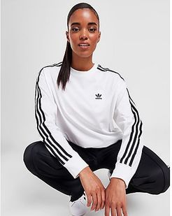 3-Stripes Long Sleeve Boyfriend T-Shirt, White