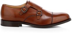 Detroit Monk Strap Leather Shoes - Brandy - Size 7