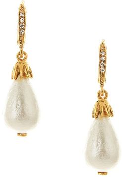 Classic Small Faux-Pearl & Goldtone Drop Earrings - Gold